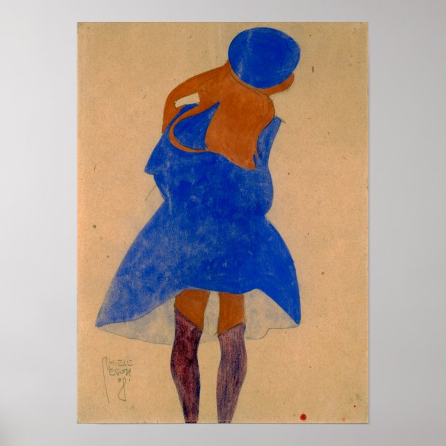 Schiele - Standing Girl Back View Poster (Front)