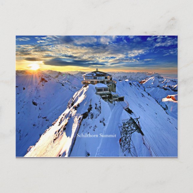 Schilthorn Summit (labelled) Postcard (Front)