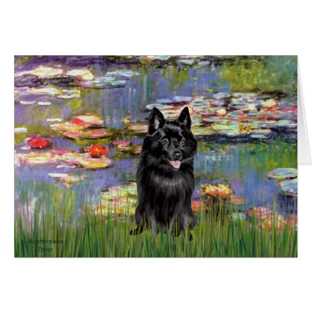 Schipperke 4 - Lilies 2 (Front Horizontal)
