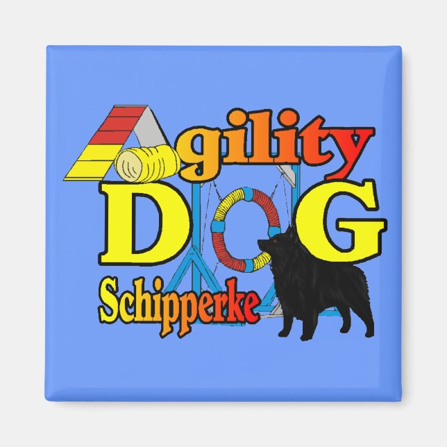 Schipperke Agility Gifts Magnet (Front)