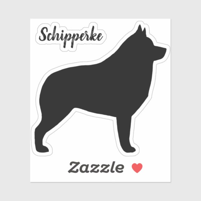 Schipperke Black Dog Silhouette Vinyl Sticker (Sheet)