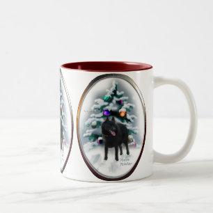 Schipperke Christmas Gifts Two-Tone Coffee Mug
