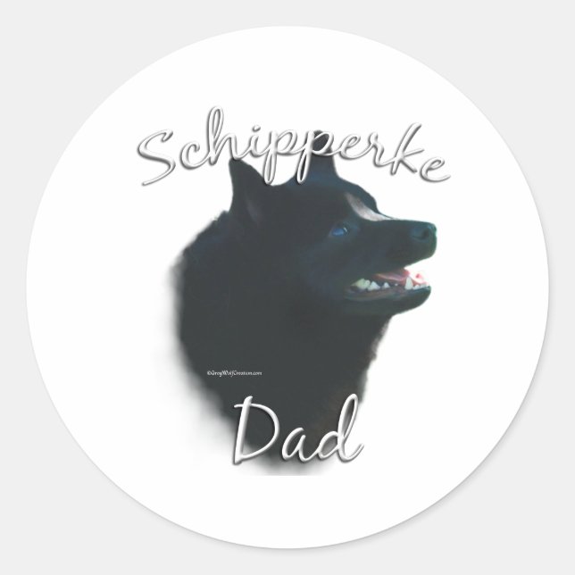 Schipperke Dad 2 Classic Round Sticker (Front)
