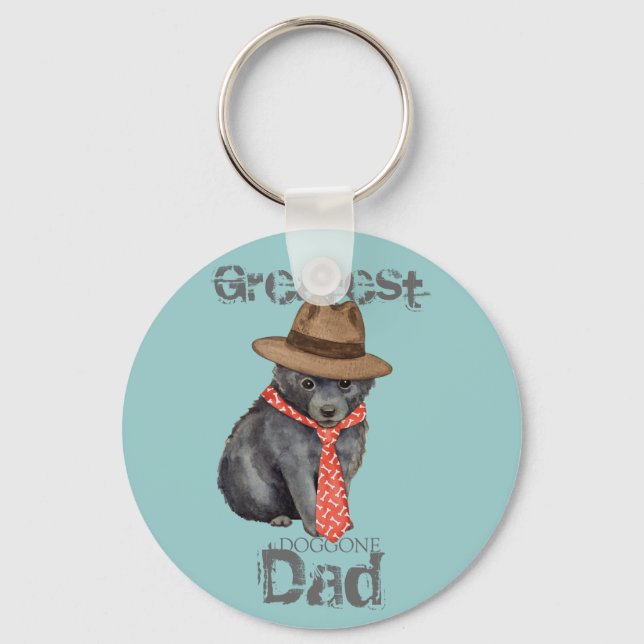 Schipperke Dad Key Ring (Front)