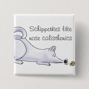 Schipperke Dog Cartoon 15 Cm Square Badge