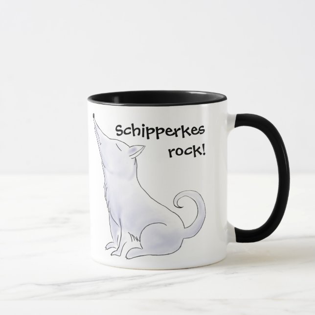 Schipperke Dog Cartoon Coffee Tea Mug (Right)