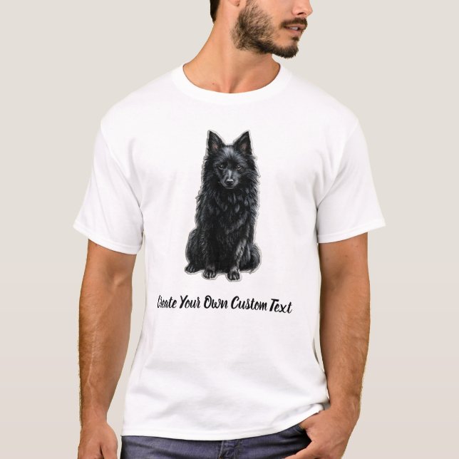 Schipperke Dog Create Your Own Custom Text  T-Shirt (Front)