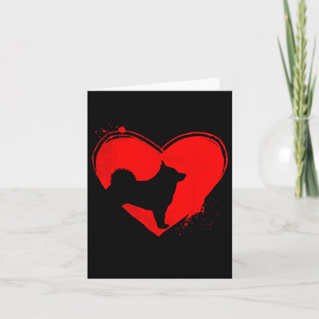 Schipperke Dog Heart Shape Valentine Dog Lovers  Card (Front)