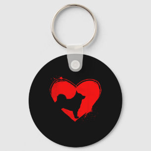 Schipperke Dog Heart Shape Valentine Dog Lovers Key Ring