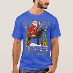 Schipperke Dog Lover Ugly Santa Riding Schipperke  T-Shirt