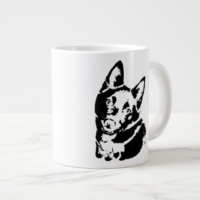 Schipperke Dog Picture Large Coffee Mug (Front Right)