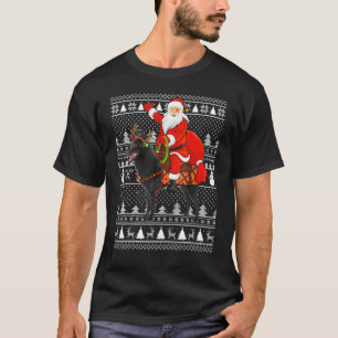Schipperke Dog Santa Riding Schipperke Ugly Chris T-Shirt