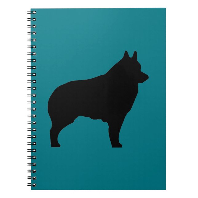 Schipperke dog silhouette notebook (Front)
