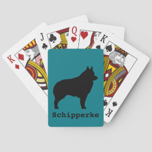 Schipperke dog silhouette playing cards