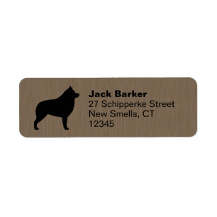 Schipperke Dog Silhouette Return Address Labels