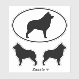 Schipperke Dog Silhouettes Vinyl Sticker Set