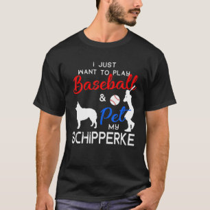 Schipperke Funny Baseball Dog Owner Lover Xmas Gif T-Shirt