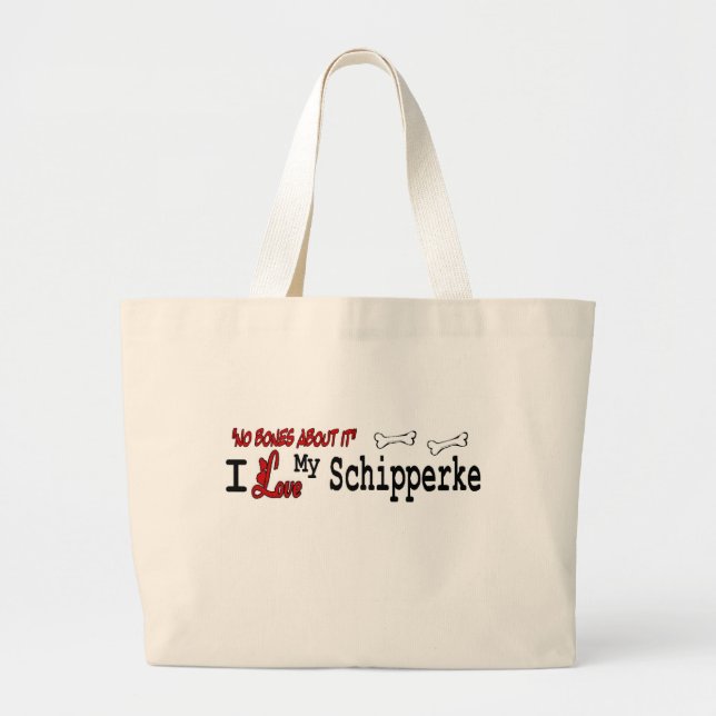 Schipperke Gifts Large Tote Bag (Front)