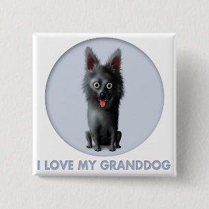 Schipperke Granddog 15 Cm Square Badge