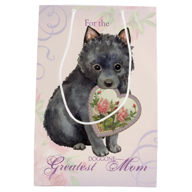 Schipperke Heart Mum Medium Gift Bag (Back)