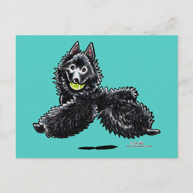 Schipperke Lets Play Postcard (Front)