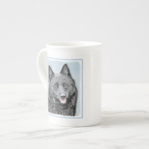 Schipperke Painting - Cute Original Dog Art Bone China Mug