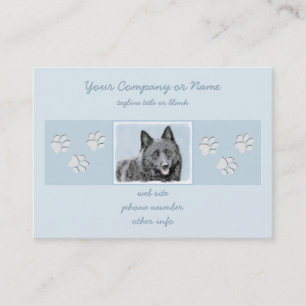 Schipperke Painting - Cute Original Dog Art Business Card