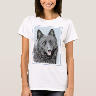 Schipperke Painting - Cute Original Dog Art T-Shirt