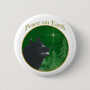 Schipperke Peace 6 Cm Round Badge