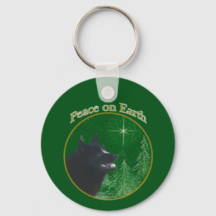 Schipperke Peace Key Ring