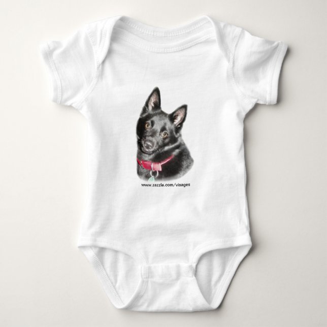 Schipperke Picture Baby Bodysuit (Front)