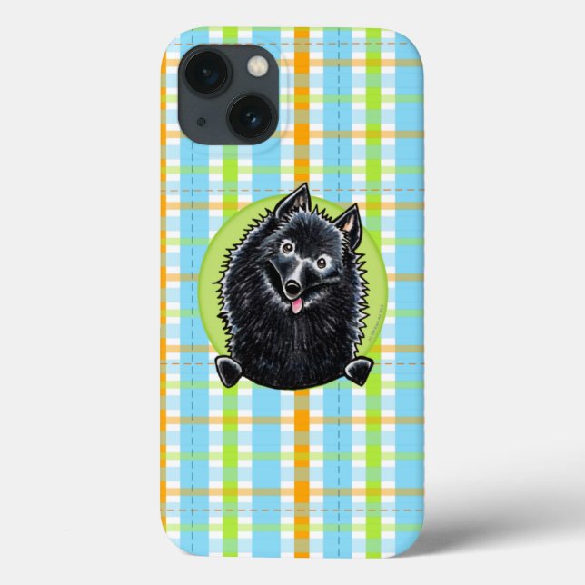 Schipperke Pretty Plaid Case-Mate iPhone Case (Back)