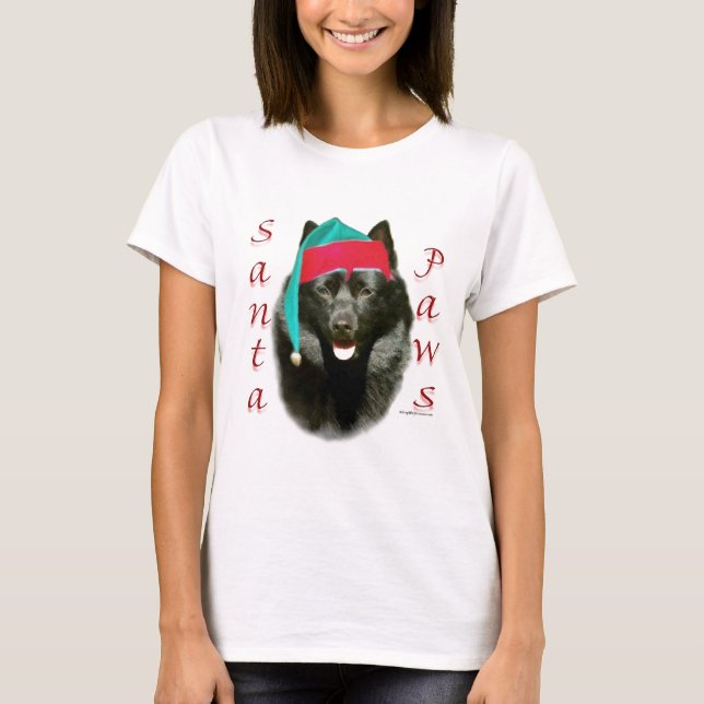 Schipperke Santa Paws T-Shirt (Front)