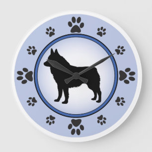Schipperke Silhouette Large Clock