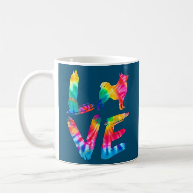 Schipperke Tie Dye Love Dog Mom Dad  Coffee Mug (Left)