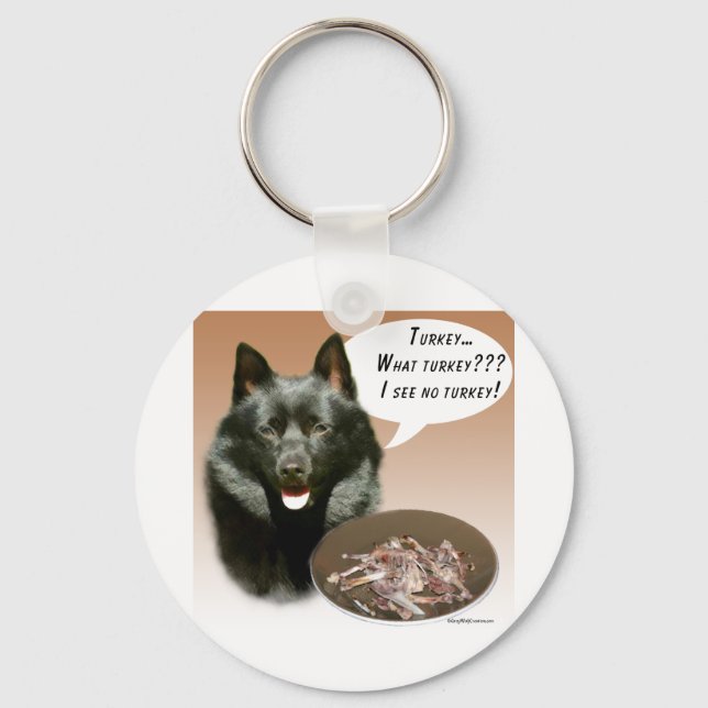 Schipperke Turkey Key Ring (Front)