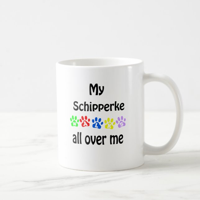 Schipperke Walks Design Coffee Mug (Right)