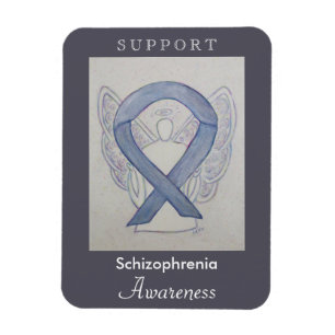 Schizophrenia Awareness Ribbon Angel Custom Magnet