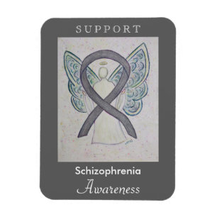 Schizophrenia Awareness Ribbon Angel Custom Magnet