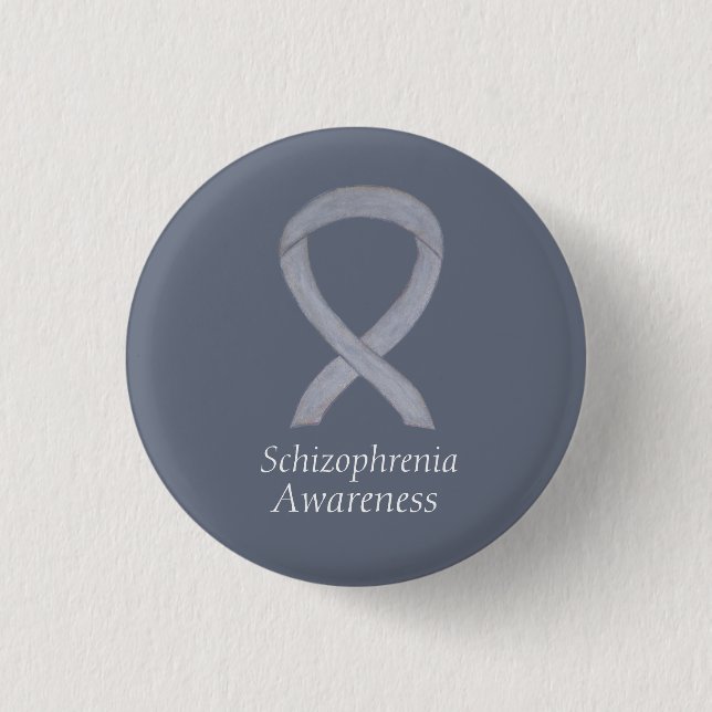 Schizophrenia Awareness Ribbon Custom Pins (Front)