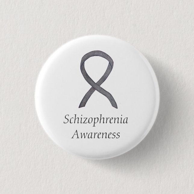 Schizophrenia Awareness Ribbon Custom Pins (Front)