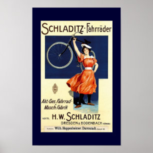 Schladitz-Fahräder Vintage Bicycle Poster