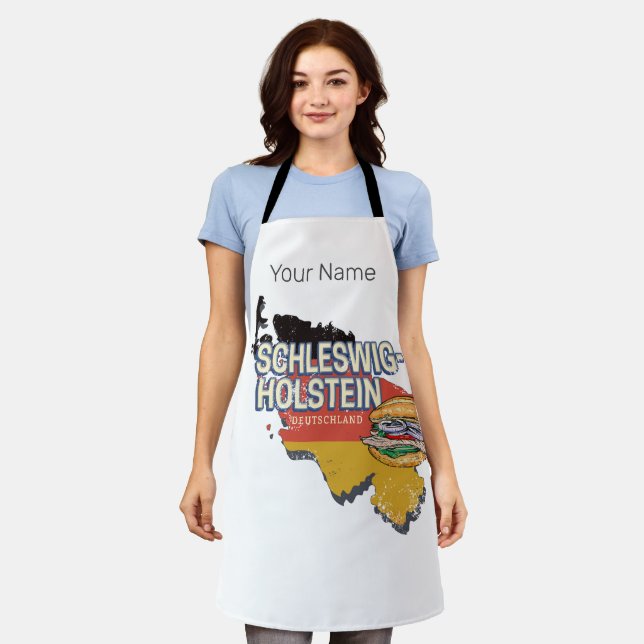 Schleswig-Holstein Germany Federal State Map Apron (Worn)