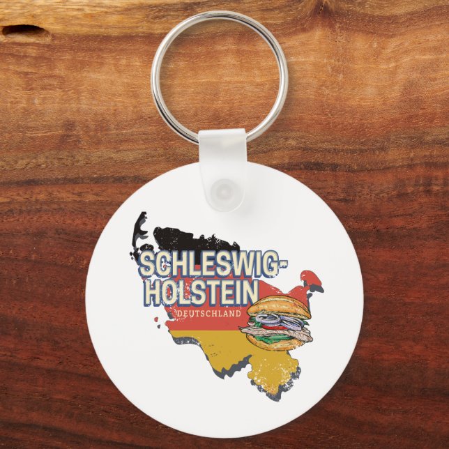 Schleswig-Holstein Germany Federal State Map Key Ring (Front)