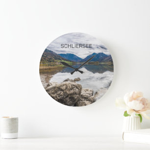 Schliersee Bavaria Lake Germany Panorama Souvenir Large Clock
