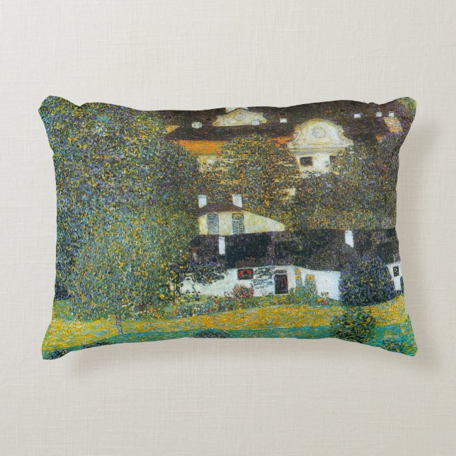 Schloss Kammer on the Attersee II By Gustav Klimt Decorative Cushion (Front)
