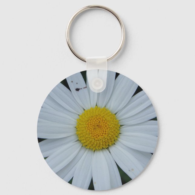 Schlüsselanhänger weisse Margeritenblüte Key Ring (Front)