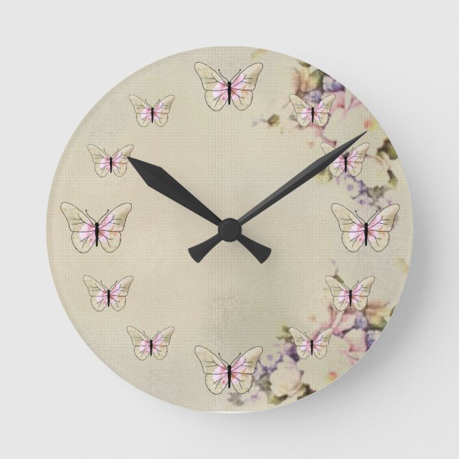 Schmetterlinge Round Clock (Front)