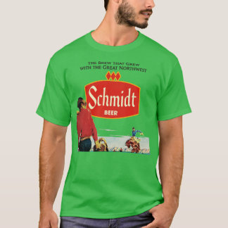 Schmidt Beer Retro Defunct Cowboy Nature Scene T-Shirt