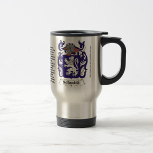 Schmidt Family Coat of Arms on a Travel Mug